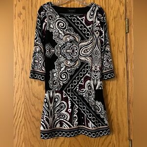 White House Black Market Monochrome Paisley tunic top